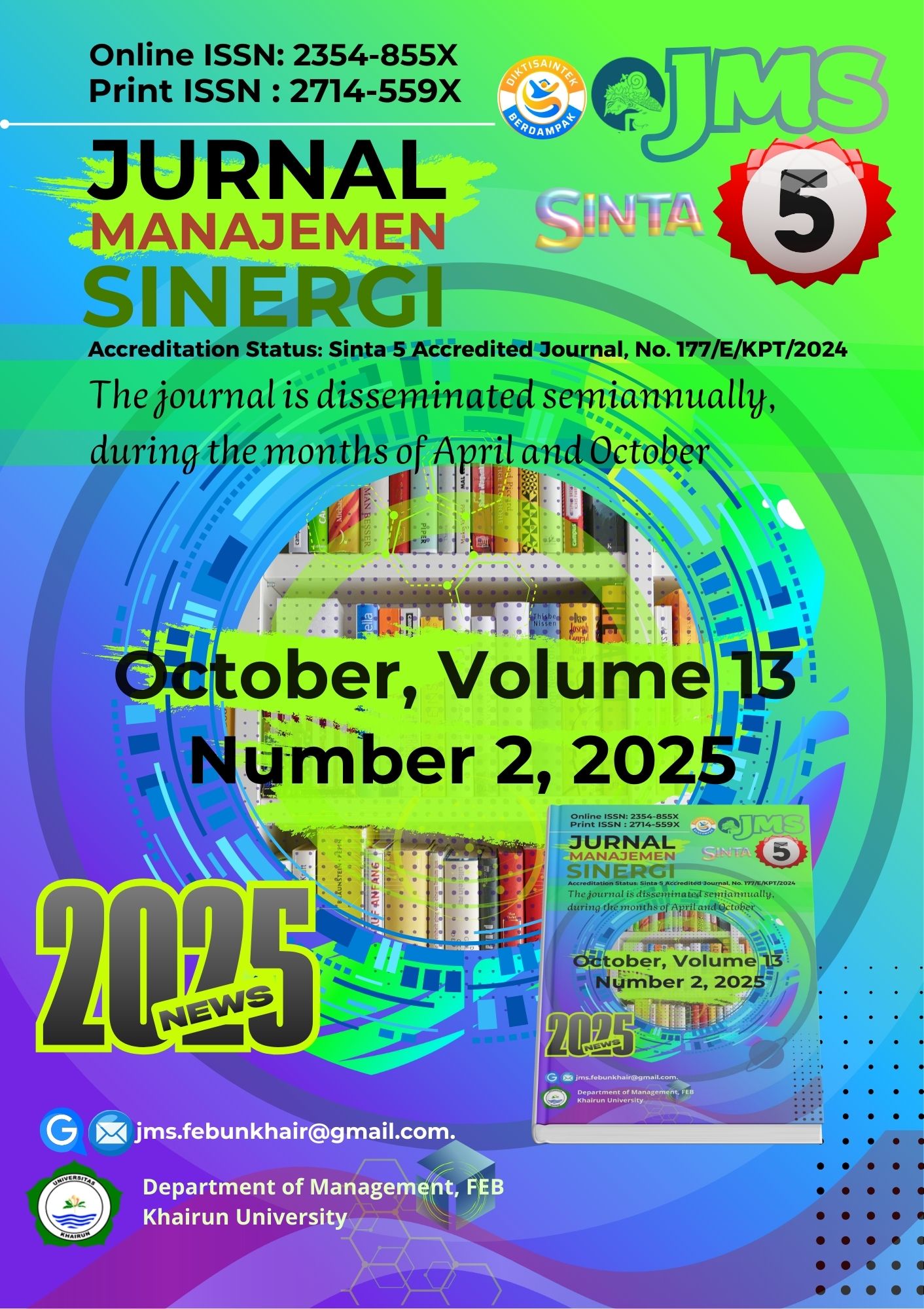 					View Vol. 13 No. 2 (2025): JURNAL MANAJEMEN SINERGI (EDISI OKTOBER)
				